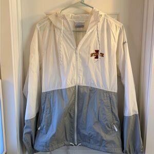 Columbia White and Gray Windbreaker Iowa state